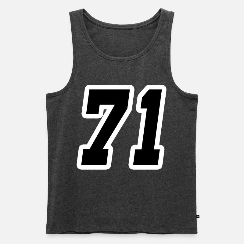 Nummer einundsiebzig 71 - Männer Premium Bio Tank Top - Anthrazit meliert
