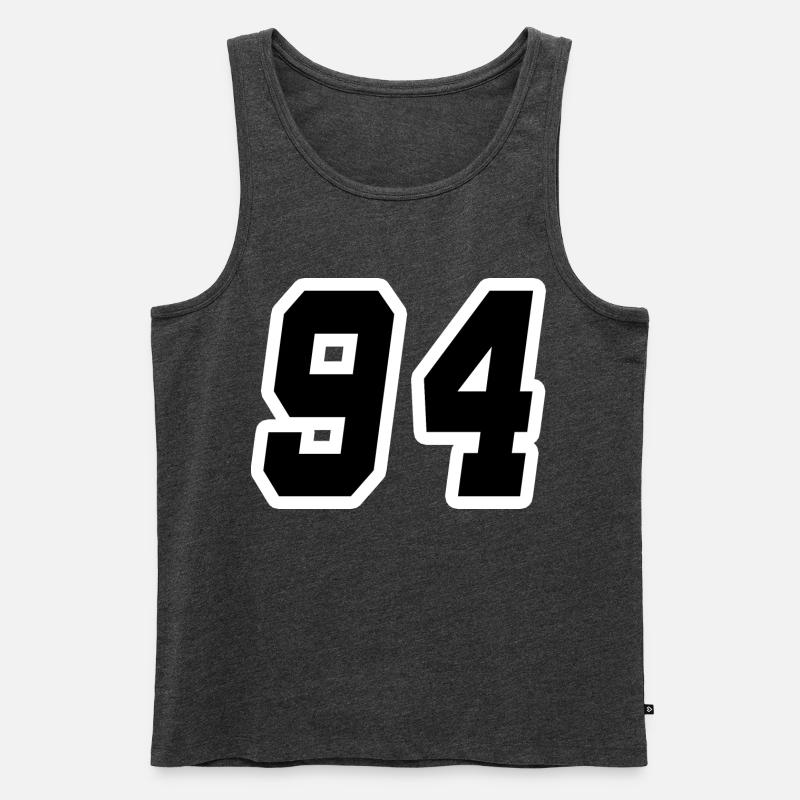 Nummer vierundneunzig 94 - Männer Premium Bio Tank Top - Anthrazit meliert