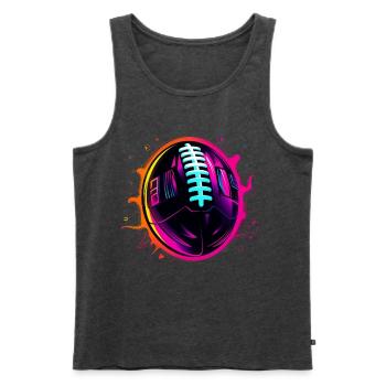 American Football Ball Steamwave - Men's Premium Organic Tank Top - heather anthracite - Front - AI Model Male 178 light (178cm)