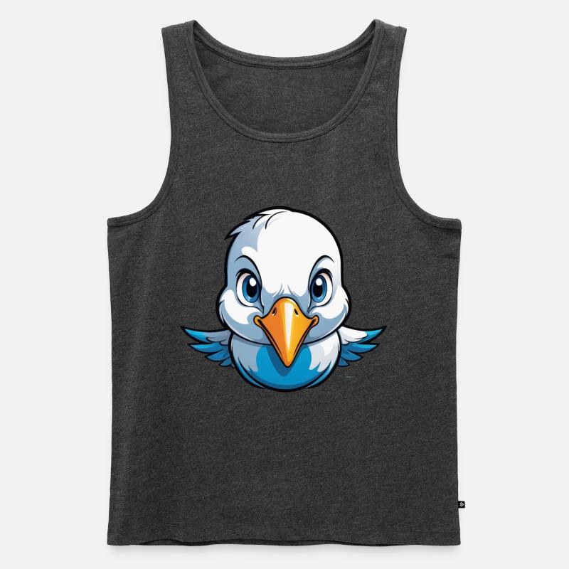 Kleines Täubchen Flieger-Ass - Männer Premium Bio Tank Top - Anthrazit meliert