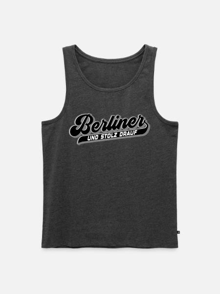 Berliner und Stolz drauf | Farben änderbar - Männer Premium Bio Tank Top - Anthrazit meliert