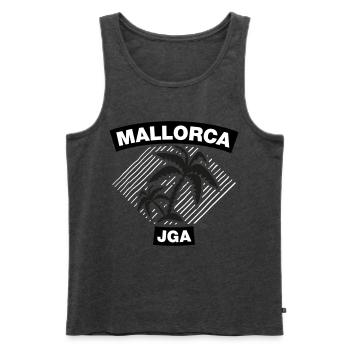Mallorca – JGA unter Palmen - Männer Premium Bio Tank Top - Anthrazit meliert - Vorne - AI Model Male 178 light (178cm)