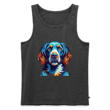 Braque allemand à poil long chien race dessin animé Kawaii - Débardeur bio Premium Homme - anthracite chiné - Devant - Michal (187cm)