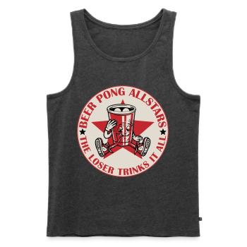 Beer Pong Allstars | Colors can be changed - Men's Premium Organic Tank Top - heather anthracite - Front - AI Model Male 178 light (178cm)