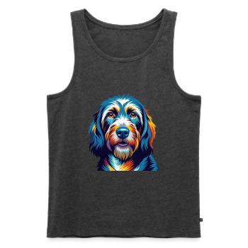 Basset Griffon Vendeen Hunderasse Karikatur Kawaii - Männer Premium Bio Tank Top - Anthrazit meliert - Vorne - Michal (187cm)