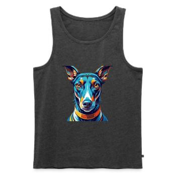 Rampur lévrier chien race coloré dessin animé Kawaii - Débardeur bio Premium Homme - anthracite chiné - Devant - Michal (187cm)