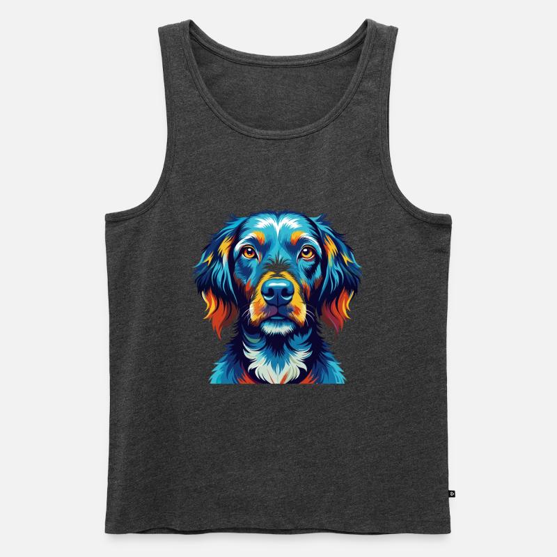 Pudelpointer Hunderasse Bunte Karikatur Kawaii - Männer Premium Bio Tank Top - Anthrazit meliert