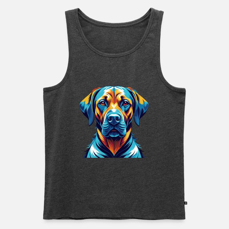 Rhodesian Ridgeback Hunderasse Karikatur Kawaii - Männer Premium Bio Tank Top - Anthrazit meliert