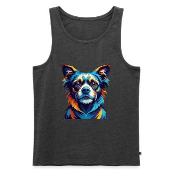 Ratonero Murciano Race Chien Dessin Animé Kawaii - Débardeur bio Premium Homme - anthracite chiné - Devant - Michal (187cm)