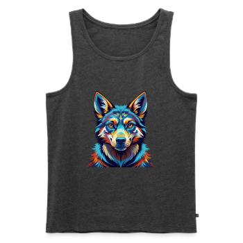 Tamaskan Dog Breed Colorful Cartoon Kawaii - Men's Premium Organic Tank Top - heather anthracite - Front - Michal (187cm)