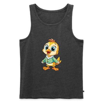 Dotterel Niedliche Zeichentrickfigur Kawaii Clipart - Männer Premium Bio Tank Top - Anthrazit meliert - Vorne - Michal (187cm)