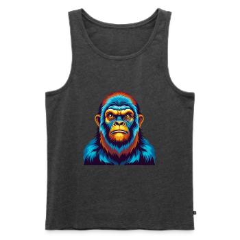 BigFoot Bunte Kawaii Cartoon Figur Clipart - Männer Premium Bio Tank Top - Anthrazit meliert - Vorne - Michal (187cm)