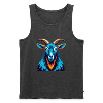 Alpine Goat Colorful Kawaii Cartoon Character Pet - Men's Premium Organic Tank Top - heather anthracite - Front - AI Model Male 178 light (178cm)