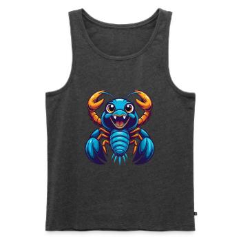 Craw coloré Kawaii Dessin animé Personnage Clipart - Débardeur bio Premium Homme - anthracite chiné - Devant - Michal (187cm)