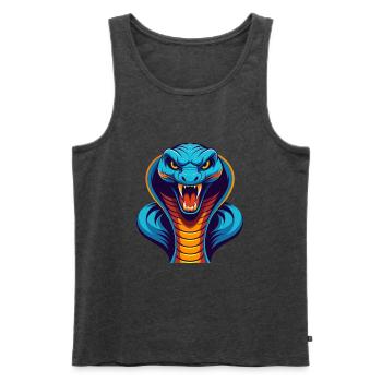 Kobra Bunte Kawaii Cartoon Figur Clipart - Männer Premium Bio Tank Top - Anthrazit meliert - Vorne - Michal (187cm)