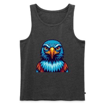 Falcon Colorful Kawaii Cartoon Character Clipart - Men's Premium Organic Tank Top - heather anthracite - Front - Michal (187cm)