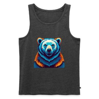 Polar Bear Colorful Kawaii Cartoon Character Pet - Men's Premium Organic Tank Top - heather anthracite - Front - Michal (187cm)