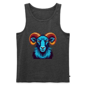 Ram Colorful Kawaii Cartoon Character Clipart - Men's Premium Organic Tank Top - heather anthracite - Front - Michal (187cm)