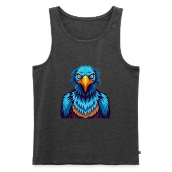 Vulture Coloré Kawaii Dessin Animé Personnage Clipart - Débardeur bio Premium Homme - anthracite chiné - Devant - Michal (187cm)