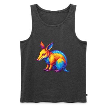 Aardvark coloré Kawaii Dessin animé Personnage Clipart - Débardeur bio Premium Homme - anthracite chiné - Devant - Michal (187cm)