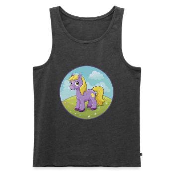 Pony Cute Kawaii Cartoon Clipart Animal Pet - Men's Premium Organic Tank Top - heather anthracite - Front - Michal (187cm)