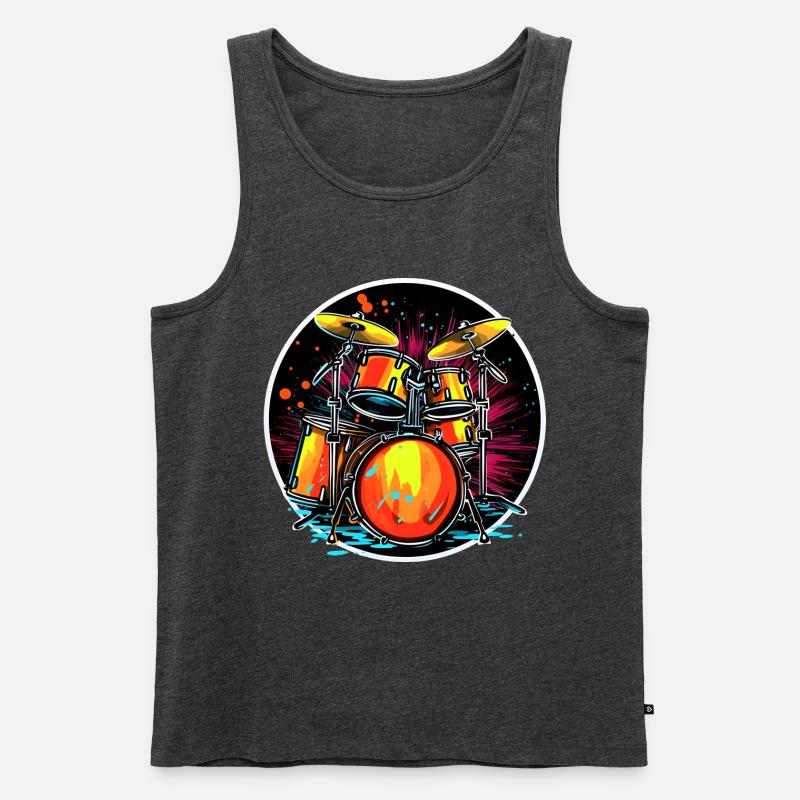 Trapset Portrait - Männer Premium Bio Tank Top - Anthrazit meliert
