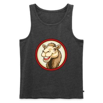 Camel Colorful Kawaii Cartoon Character Clipart - Men's Premium Organic Tank Top - heather anthracite - Front - Michal (187cm)