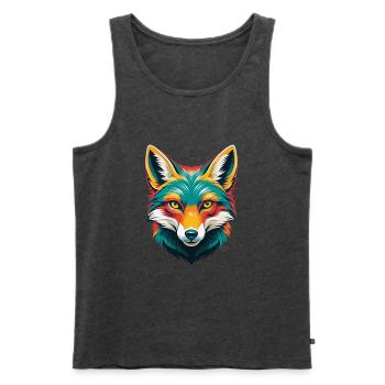 Fox Cute Kawaii Cartoon Clipart Animal Face - Men's Premium Organic Tank Top - heather anthracite - Front - Michal (187cm)