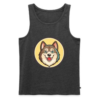 Westsibirische Laika Hunderasse Lustige Karikatur Kawaii - Männer Premium Bio Tank Top - Anthrazit meliert - Vorne - Michal (187cm)