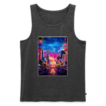 Las Vegas Nevada Reise Poster Souvenir Farbe WPA - Männer Premium Bio Tank Top - Anthrazit meliert - Vorne - Michal (187cm)
