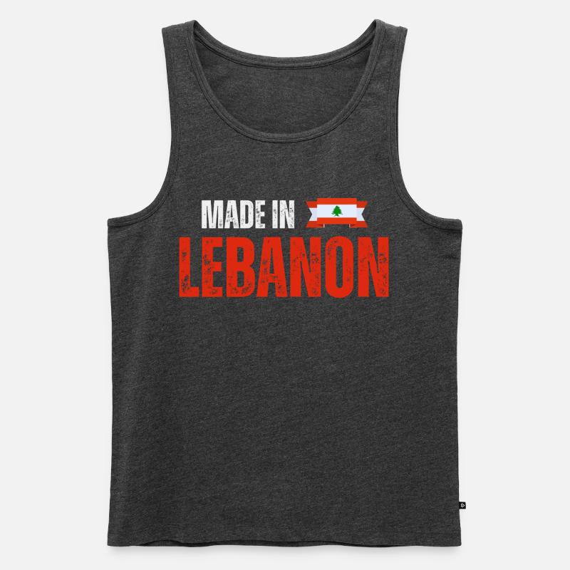 Hergestellt im Libanon, libanesischer Stolz - Männer Premium Bio Tank Top - Anthrazit meliert