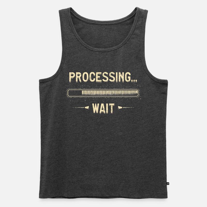 Processing... Please Wait - Männer Premium Bio Tank Top - Anthrazit meliert