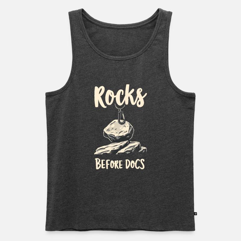 Rocks Before Docs - Männer Premium Bio Tank Top - Anthrazit meliert
