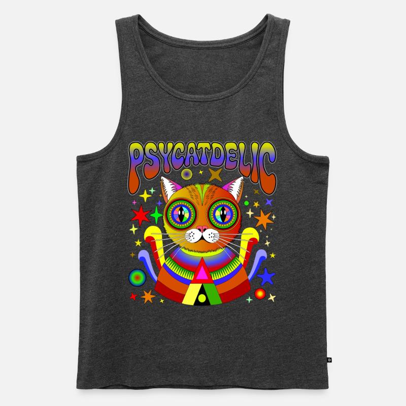 PSYCATDELIC - Débardeur bio Premium Homme - anthracite chiné