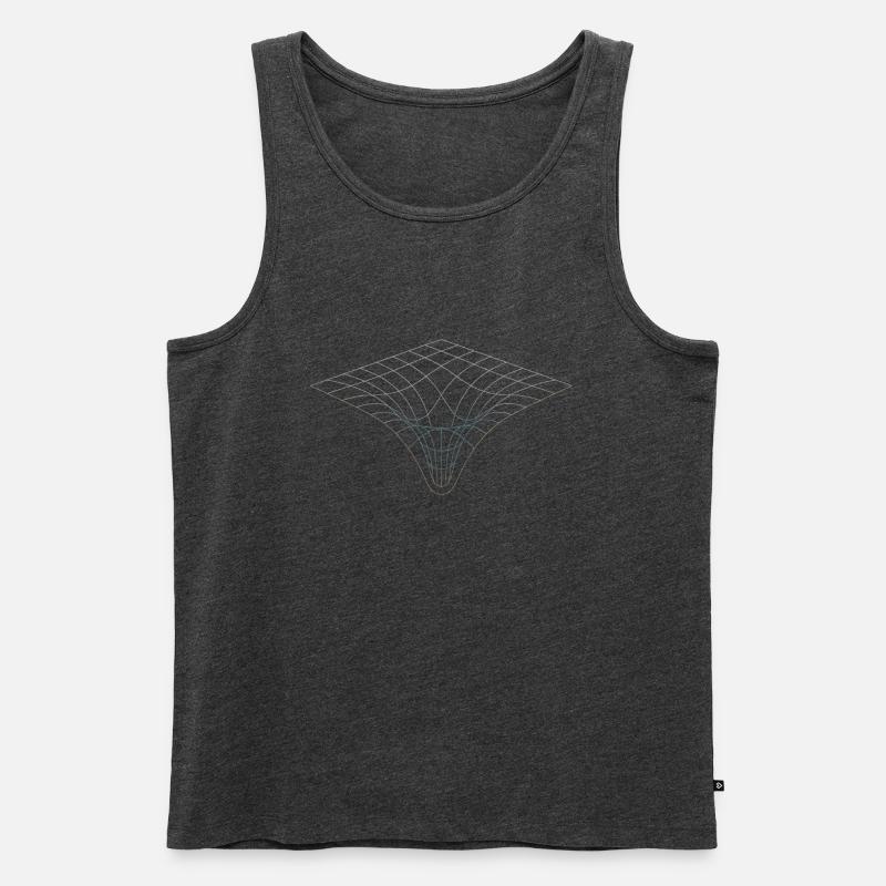 Relativity Geometry – Space-Time Curvature Physics - Men's Premium Organic Tank Top - heather anthracite