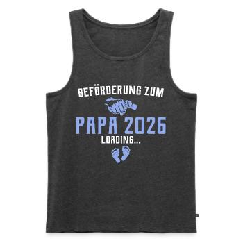 Beförderung zum Papa 2026 loading - Männer Premium Bio Tank Top - Anthrazit meliert - Vorne - Michal (187cm)