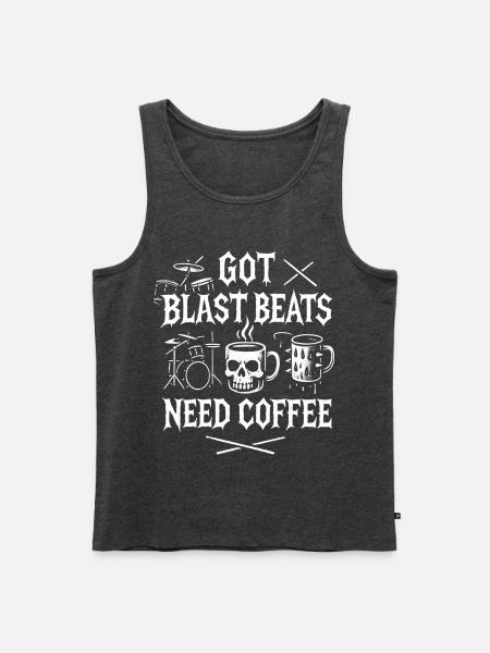 Coffee Metal Producer Skull Mug - Men's Premium Organic Tank Top - heather anthracite