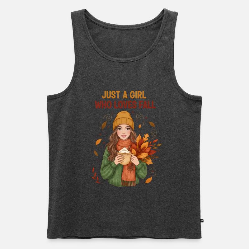 Das Mädchen, das den Herbst liebt - Männer Premium Bio Tank Top - Anthrazit meliert