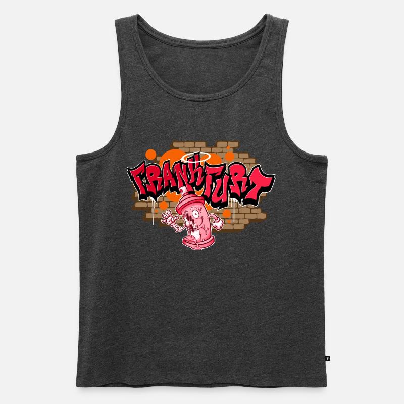 Frankfurt Graffiti - Männer Premium Bio Tank Top - Anthrazit meliert