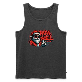 Père Noël Street Art Paix - Débardeur bio Premium Homme - anthracite chiné - Devant - Michal (187cm)