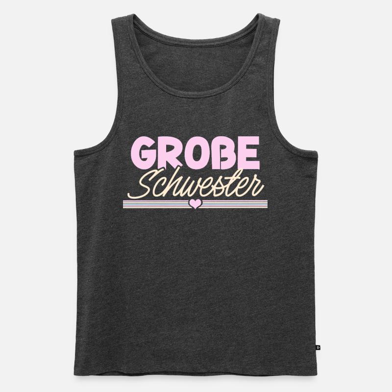 Große Schwester - Männer Premium Bio Tank Top - Anthrazit meliert