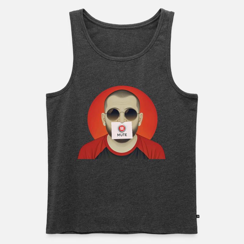 STUMMER MANN – nette Leute - Männer Premium Bio Tank Top - Anthrazit meliert