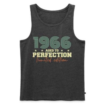1966 - Männer Premium Bio Tank Top - Anthrazit meliert - Vorne - Michal (187cm)