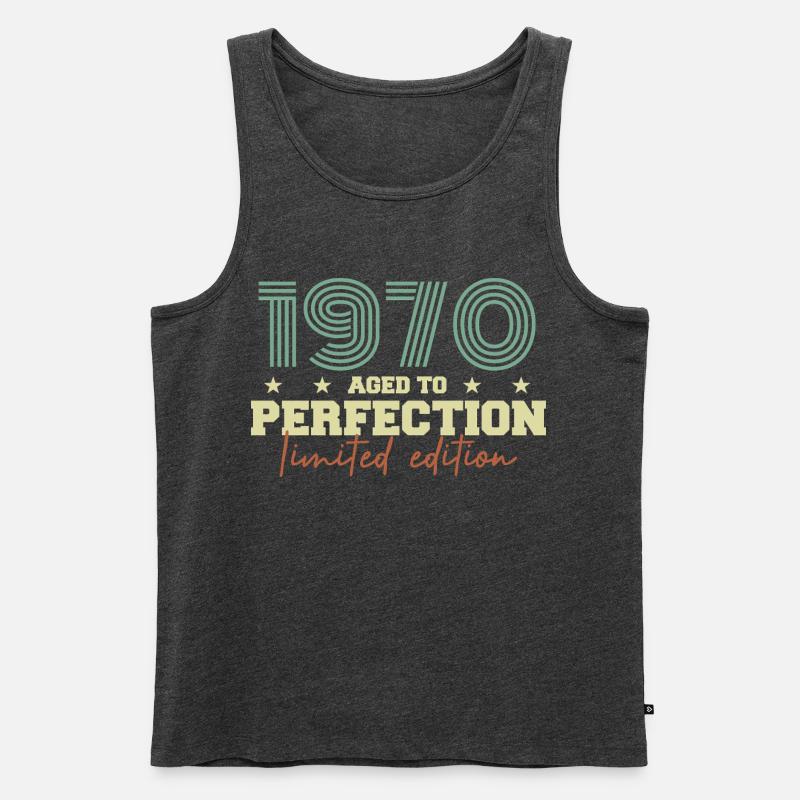 1970 - Männer Premium Bio Tank Top - Anthrazit meliert