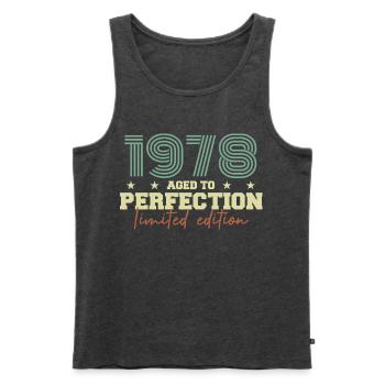 1978 - Männer Premium Bio Tank Top - Anthrazit meliert - Vorne - AI Model Male 178 light (178cm)