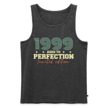 1999 - Männer Premium Bio Tank Top - Anthrazit meliert - Vorne - Michal (187cm)