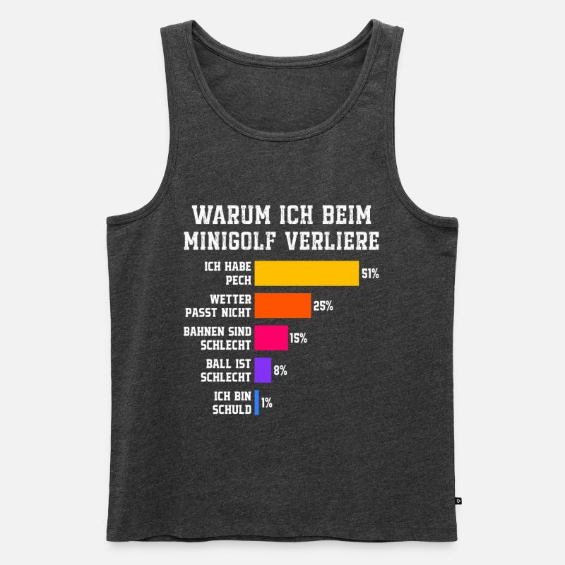 warum ich beim minigolf verliere minigolfer - Männer Premium Bio Tank Top - Anthrazit meliert