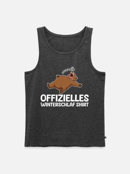 Winterschlaf Modus Bär Lustig Langschläfer - Männer Premium Bio Tank Top - Anthrazit meliert