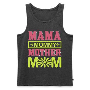 Mama Mama Mama Mama süßes Mutterschaftsgeschenk-Hemd - Männer Premium Bio Tank Top - Anthrazit meliert - Vorne - Michal (187cm)