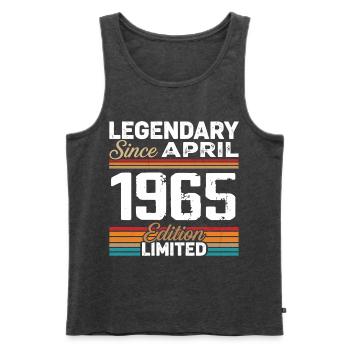 April 1965 Retro April 1965 Birthday Gift - Men's Premium Organic Tank Top - heather anthracite - Front - Michal (187cm)